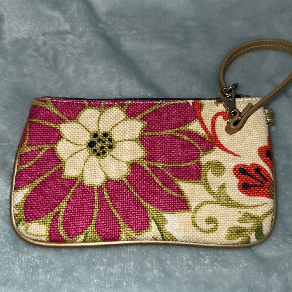 Spartina 449 Women's Floral Wristlet - Pink, Orange, Gold - Picture 14 of 16
